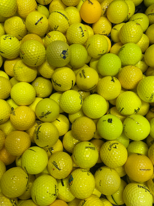 100 Pack Yellow Mix Golf Balls Cross (Lakeballs/ Used Golf Balls)