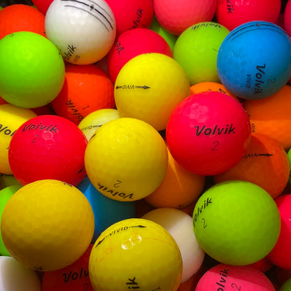 Volvik Vivid Golf Balls (Colored Yellow Red Orange Blue Mixed Crystal)