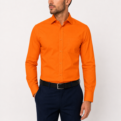 Camisa para Hombre de Manga Larga James & Nicholson (Incluye 2 Pinzas para Ropa TLRGolf) - Blusa para Hombre - Sobrecamisa para Hombre