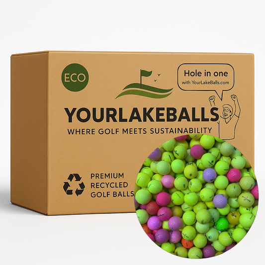 Mélange de balles de golf colorées jaune rouge orange bleu cristal mixte